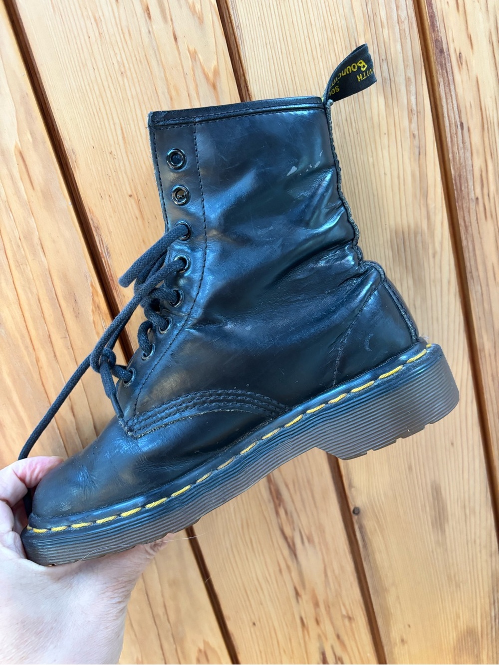 Vintage 90s Dr. Martens 1460 Made in England Black Leather Boots size UK 3/US 5 - Picture 13 of 14
